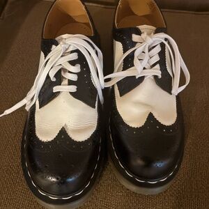 Dr. Martens Black and White Brogue Shoes